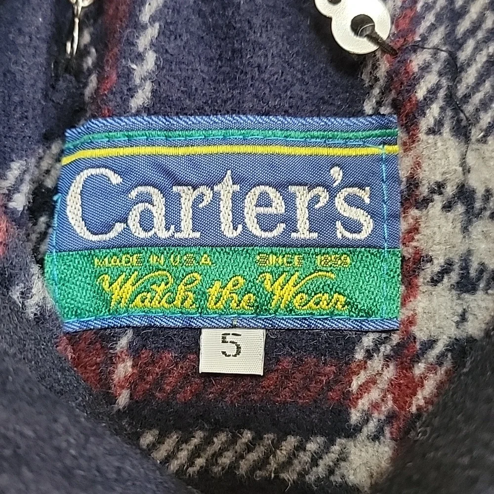 Boys Carter's Vintage Lined Hooded Jacket,‎ Navy, Size 5, Pre-Owned